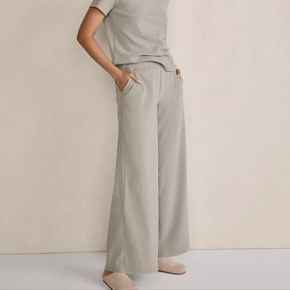 LOFT Gray Wide-Leg Pants